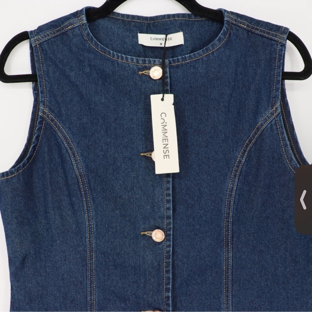 Commense Blue Denim Vest - Picture 9 of 13